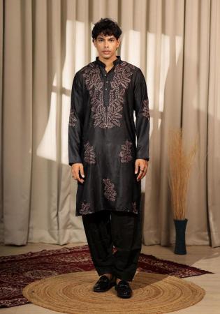 Picture of Graceful Silk Black Kurtas