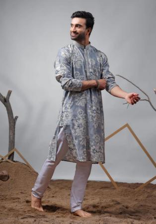 Picture of Beauteous Silk Slate Grey Kurtas