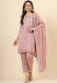 Picture of Pleasing Silk Rosy Brown Readymade Salwar Kameez