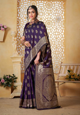 Picture of Good Looking Silk Dark Slate Blue Saree
