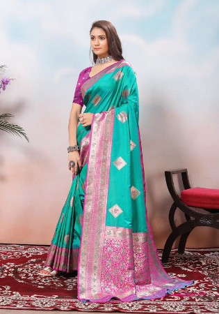 Picture of Fascinating Silk Light Sea Green Saree