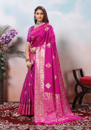 Picture of Comely Silk Plum Saree