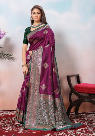 Picture of Well Formed Silk Brown Saree