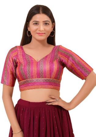 Picture of Ideal Georgette Pale Violet Red Designer Blouse