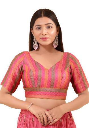 Picture of Pretty Georgette Light Coral Designer Blouse