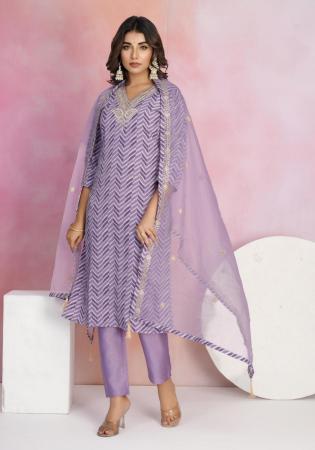 Picture of Chiffon Light Slate Grey Readymade Salwar Kameez