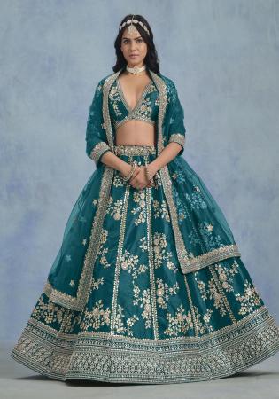Picture of Charming Silk Teal Lehenga Choli