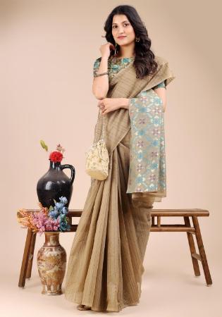 Picture of Alluring Cotton Bisque Saree