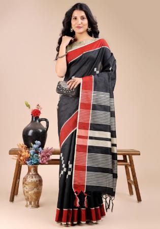 Picture of Enticing Cotton Black Saree