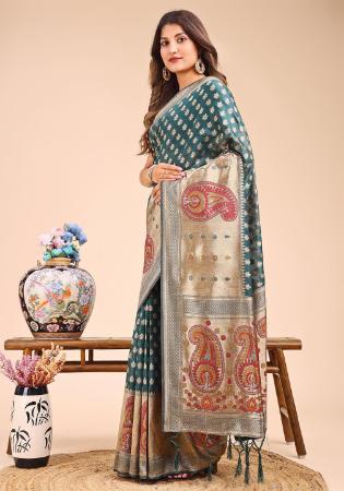 Picture of Well Formed Cotton & Linen Dark Slate Grey Saree