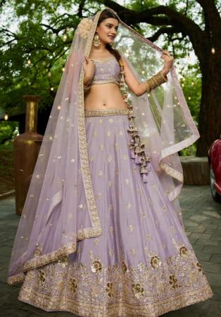 Picture of Beautiful Chiffon Dark Grey Lehenga Choli