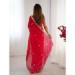 Picture of Statuesque Chiffon Dark Red Saree
