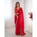 Picture of Statuesque Chiffon Dark Red Saree