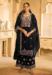 Picture of Elegant Chiffon Navy Blue Straight Cut Salwar Kameez