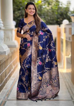 Picture of Resplendent Silk Midnight Blue Saree