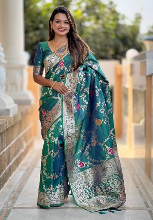 Picture of Lovely Silk Cadet Blue Saree