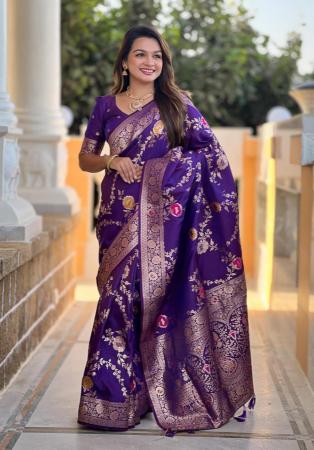 Picture of Pretty Silk Midnight Blue Saree