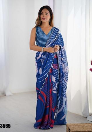 Picture of Appealing Chiffon Midnight Blue Saree
