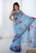 Picture of Superb Chiffon Steel Blue Saree