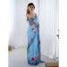 Picture of Superb Chiffon Steel Blue Saree