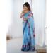 Picture of Superb Chiffon Steel Blue Saree