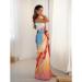 Picture of Fine Chiffon Dark Salmon Saree