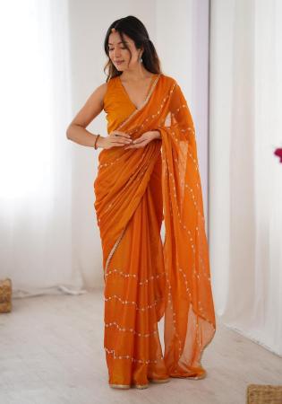 Picture of Charming Chiffon Chocolate Saree