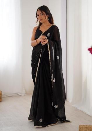 Picture of Sublime Chiffon Black Saree