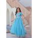 Picture of Chiffon & Georgette Medium Turquoise Readymade Gown