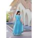 Picture of Chiffon & Georgette Medium Turquoise Readymade Gown