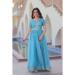 Picture of Chiffon & Georgette Medium Turquoise Readymade Gown