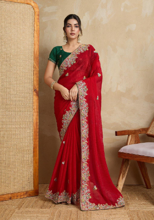 Picture of Charming Silk Crimson Saree