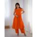 Picture of Amazing Cotton Orange Red Readymade Salwar Kameez