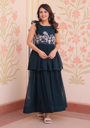 Picture of Lovely Georgette Dark Slate Grey Readymade Gown
