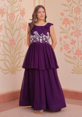 Picture of Ravishing Georgette Brown Readymade Gown