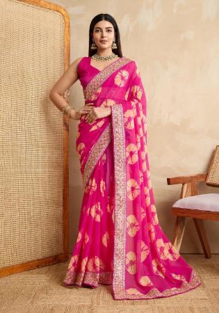 Picture of Admirable Georgette Deep Pink Saree