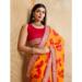 Picture of Fascinating Georgette Orange Red Saree