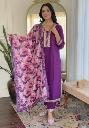 Picture of Admirable Chiffon Dark Orchid Readymade Salwar Kameez