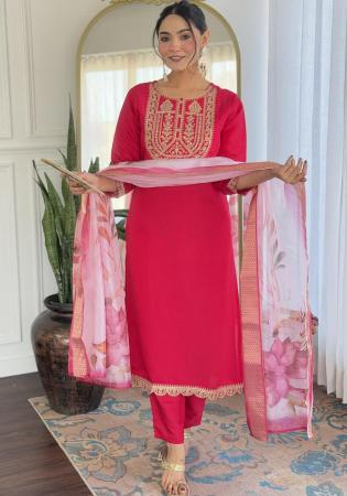 Picture of Appealing Chiffon Crimson Readymade Salwar Kameez