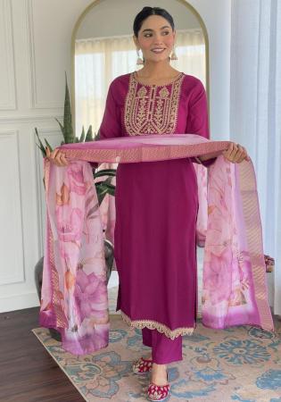 Picture of Exquisite Chiffon Fuchsia Readymade Salwar Kameez