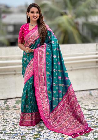 Picture of Superb Silk Teal Saree