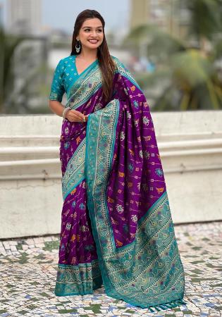 Picture of Exquisite Silk Purple Saree