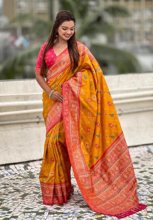 Picture of Superb Silk Dark Orange Saree