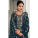 Picture of Silk Midnight Blue Straight Cut Salwar Kameez