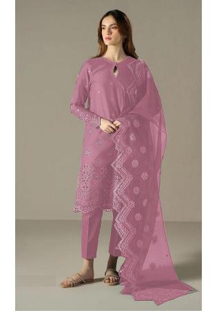 Picture of Ideal Cotton Rosy Brown Straight Cut Salwar Kameez