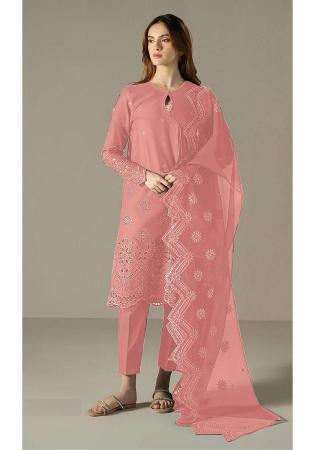 Picture of Excellent Cotton Indian Red Straight Cut Salwar Kameez