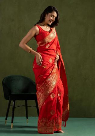 Picture of Fine Silk Crimson Saree