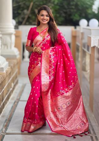 Picture of Exquisite Silk Crimson Saree