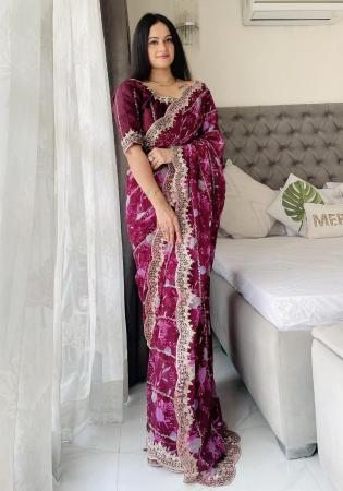 Picture of Elegant Georgette Brown Saree