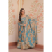 Picture of Bewitching Silk Cadet Blue Readymade Gown